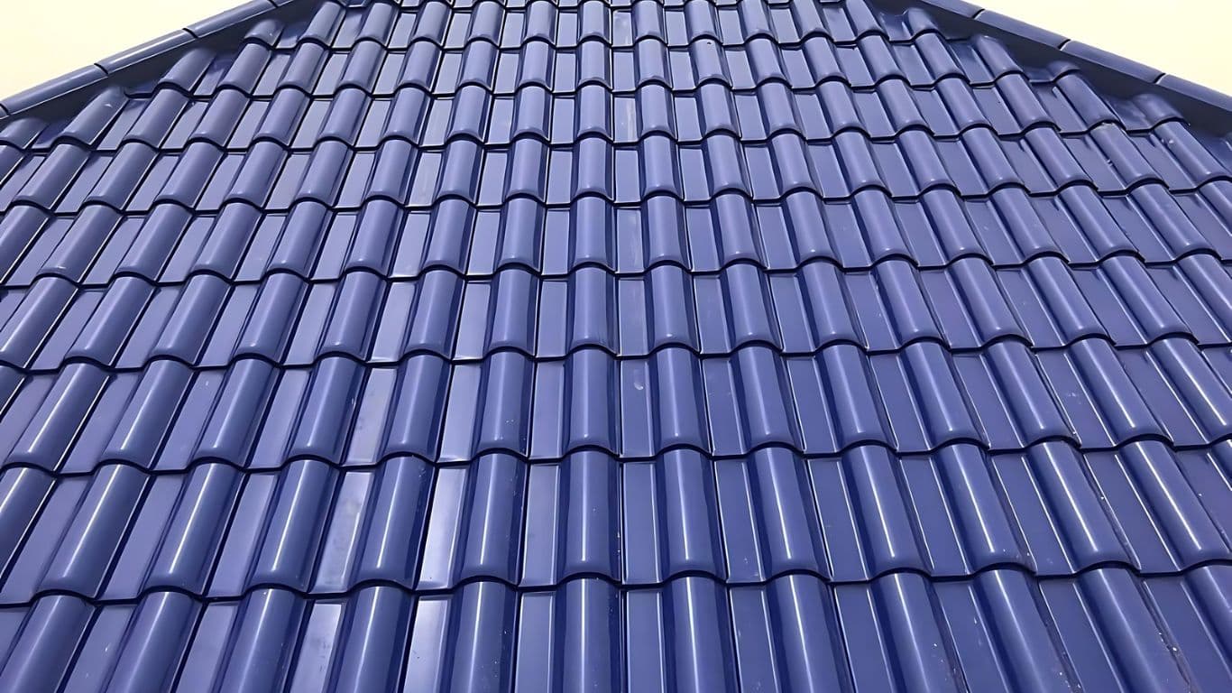 Architectural building with a modern tiled roof